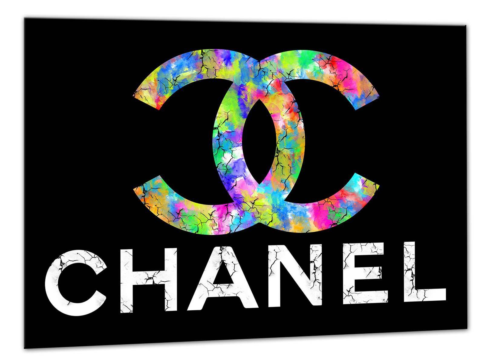 Colorful Chanel Logo - Chanel painting inspiration colored logo, modern painting, canvas ...