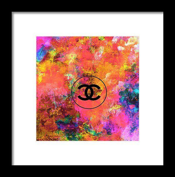Colorful Chanel Logo - Colorful Chanel Logo Print Framed Print by Del Art