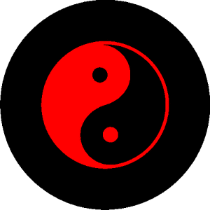 Black and Red If Logo - Yin Yang Tire Cover Red Logo on Black Vinyl | eBay