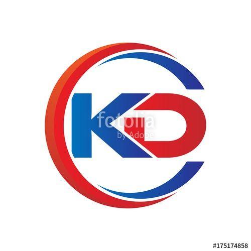 KD Logo - kd logo vector modern initial swoosh circle blue and red