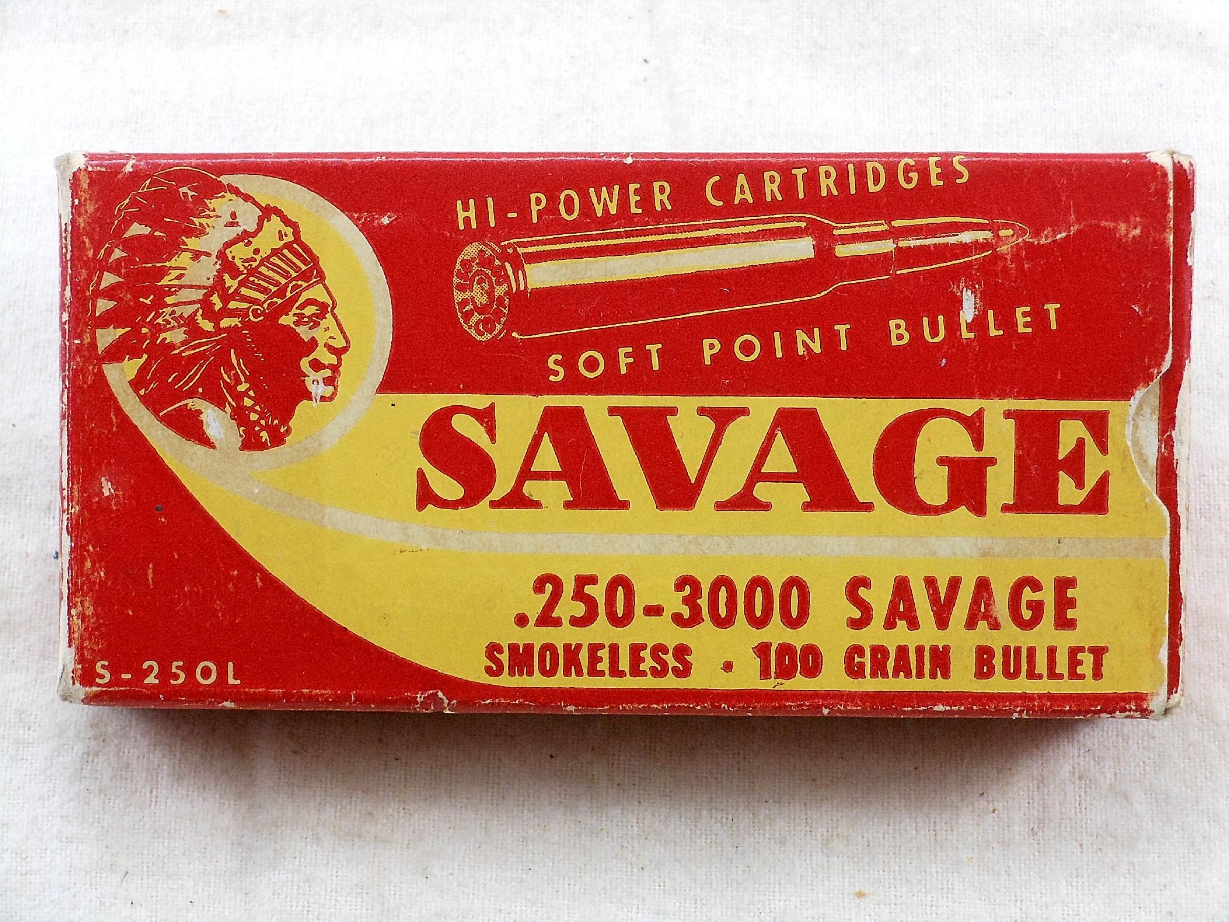 Savage Arms Indian Logo - Savage Arms Co. 250 3000 Savage Box With Indian Head Harry Viezens