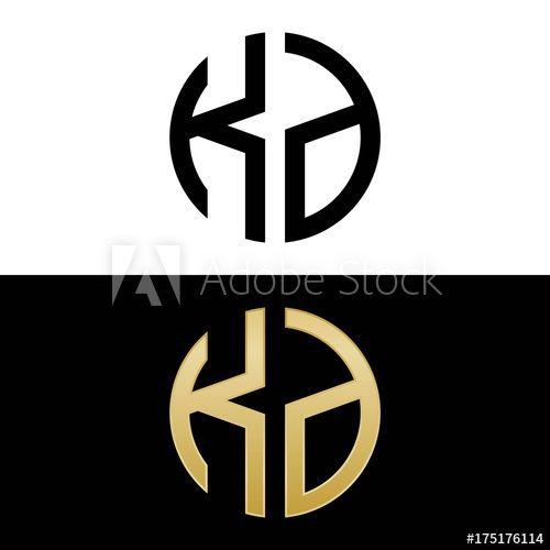 KD Logo - kd initial logo circle shape vector black and gold - Buy this stock ...