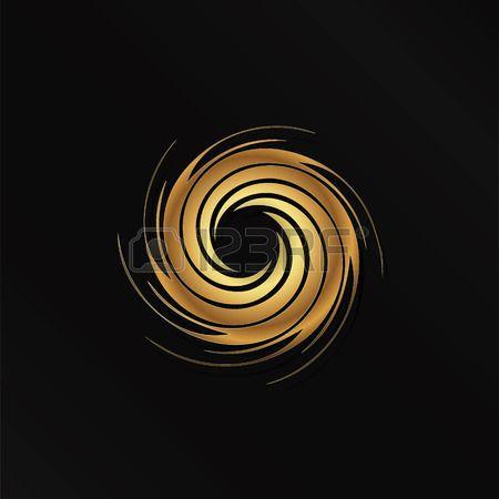 Golden Swirls Logo - Abstract Golden swirl image. Concept of hurricane. Logo in 123RF