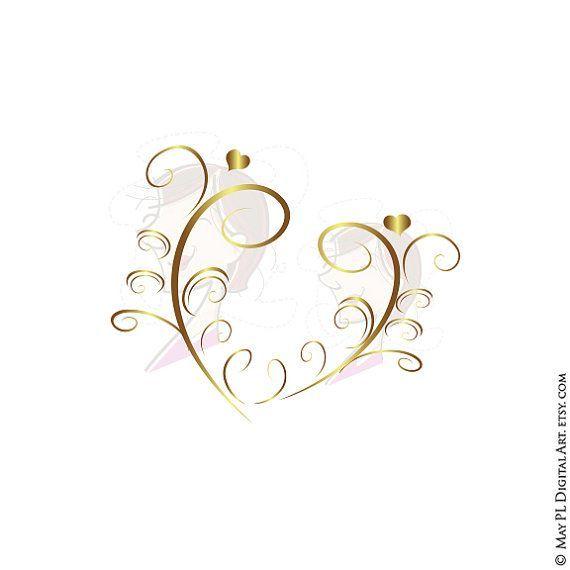 Golden Swirls Logo - wedding clipart gold