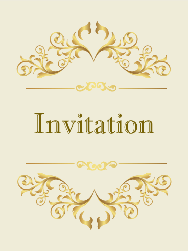 Golden Swirls Logo - Classic Golden Invitation Card: Every elegant event deserves a fancy