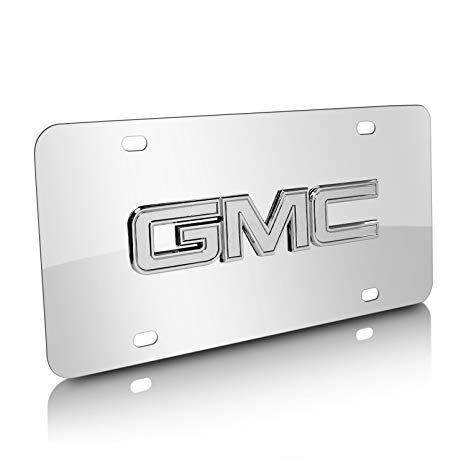 Cool GMC Logo - GMC 3D Logo Chrome Stainless Steel License Plate: Automotive