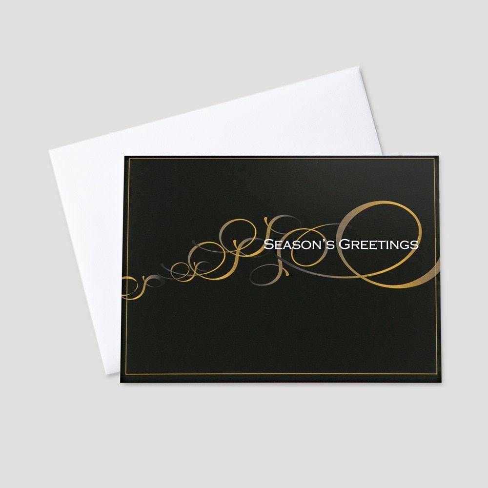 Golden Swirls Logo - Holiday Business Greeting Cards | CEO Cards