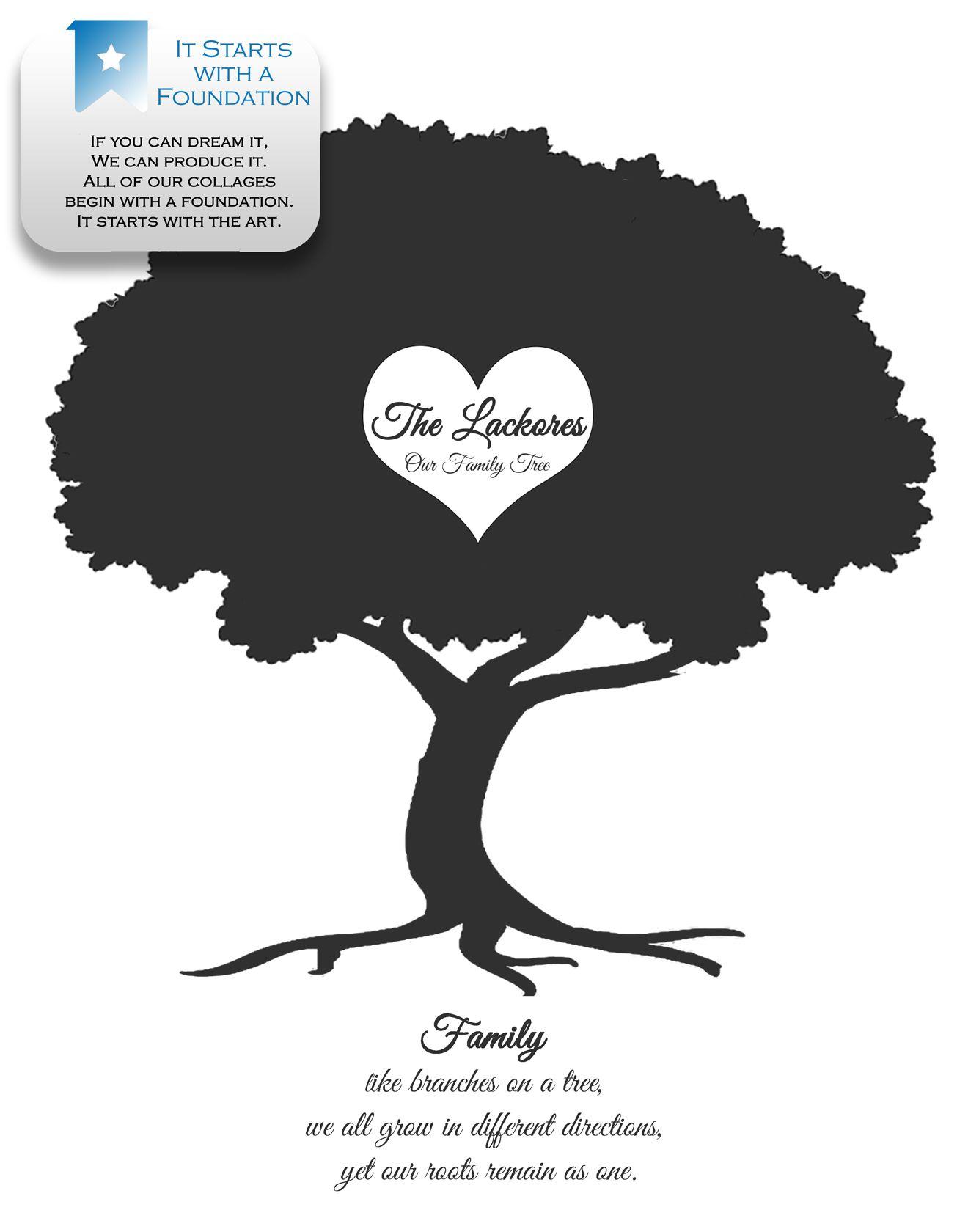 Black Family Tree Logo - Family Tree Gift: Premium, Hand-Crafted Photo Collage | Artsy Einstein
