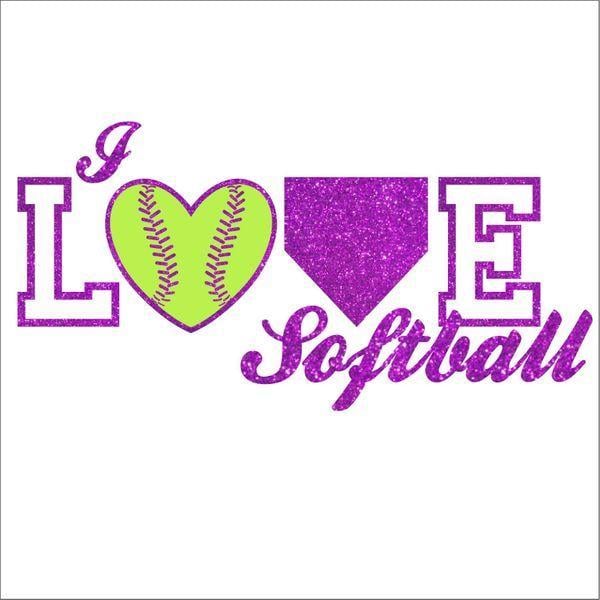 Softball Base Logo - I Love Softball & I Love Softball w Team Logo in Base. Mel's Bling