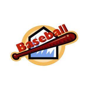 Softball Base Logo - Baseball red writing with bat and base logo baseball and softball