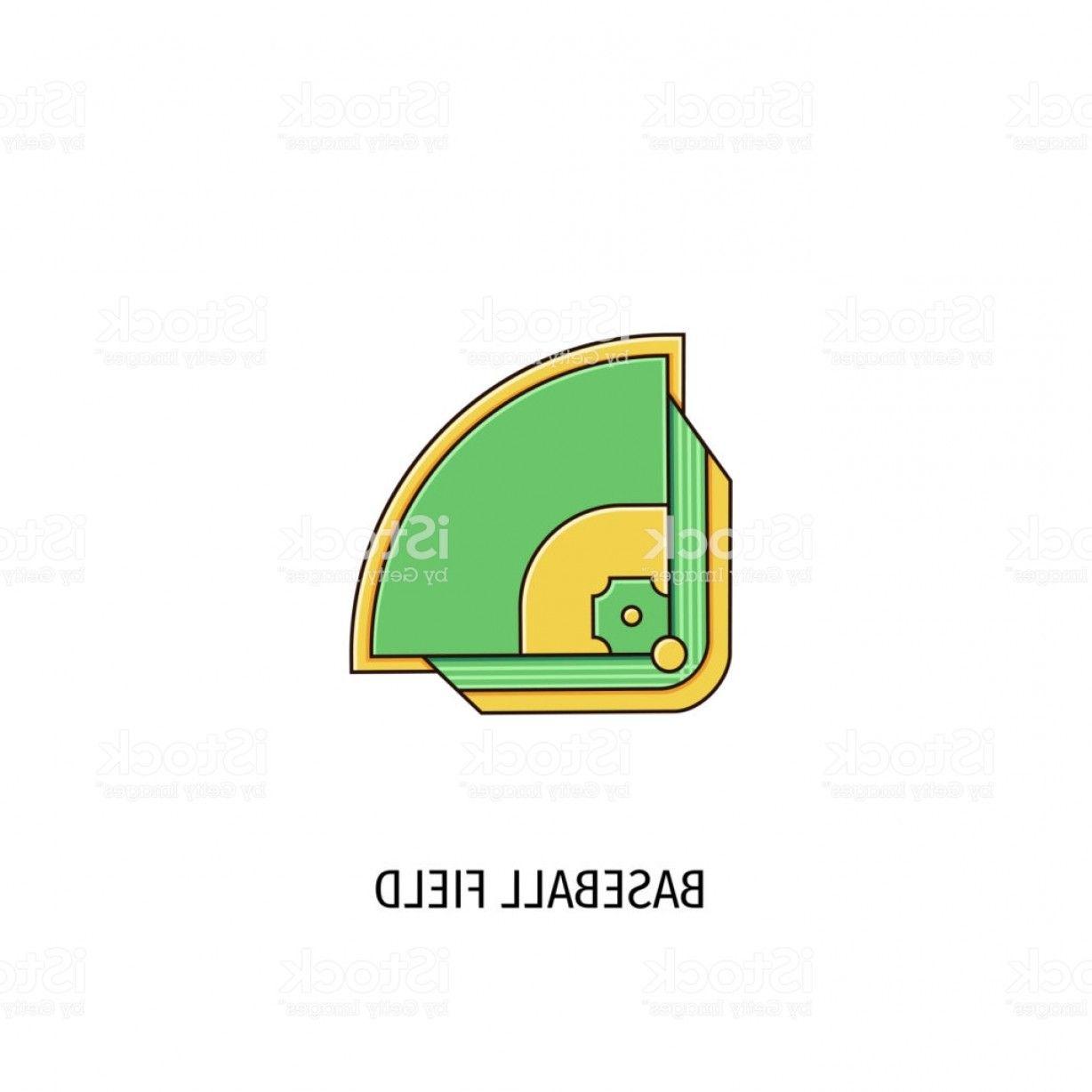 Softball Base Logo - Baseball Or Softball Field Flat Color Line Icon On Isolated ...