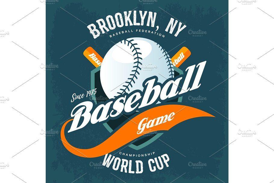 Softball Base Logo - Bats behind baseball ball on shield t-shirt logo ~ Sports Photos ...