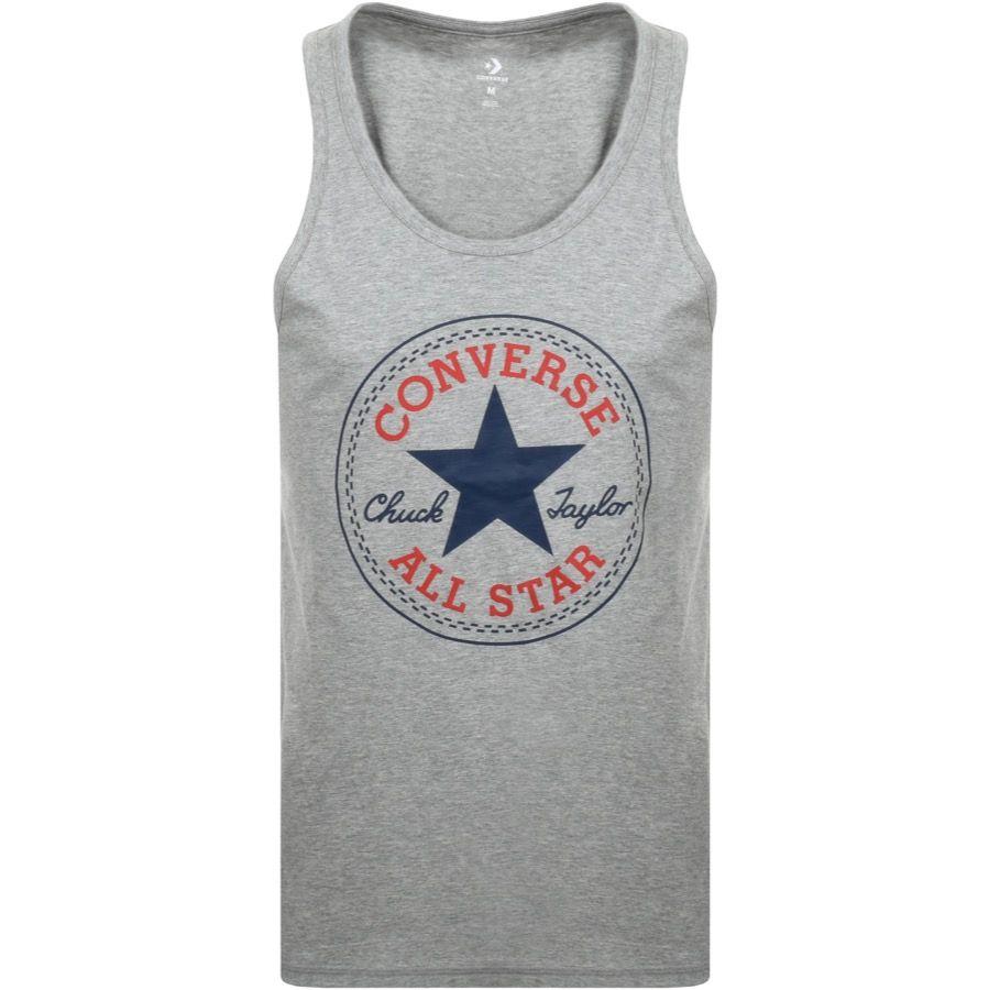 Converse All-Star Logo - Converse All Star Logo Vest T Shirt Grey | Mainline Menswear