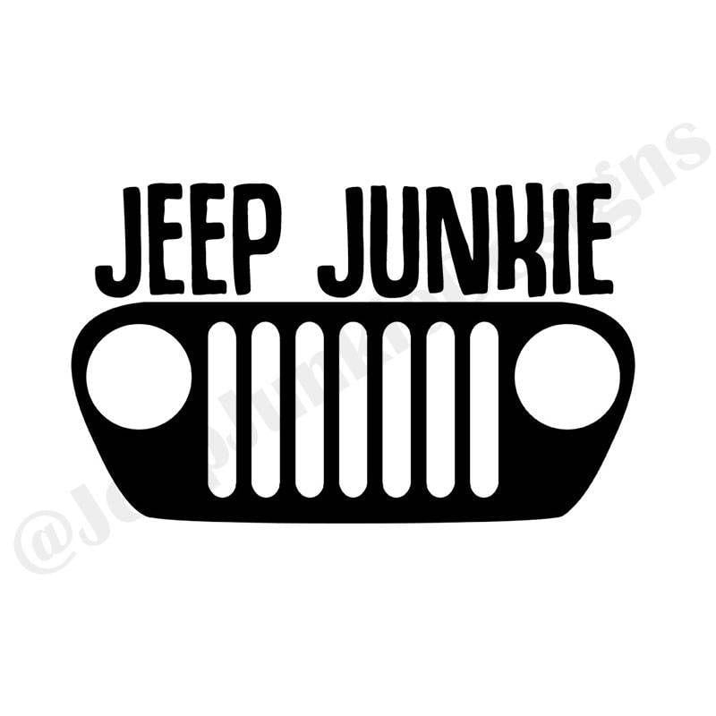Jeep TJ Grill Logo - Jeep Junkie TJ Grill Vinyl Decal Jeep Girl Decal Jeep Grill