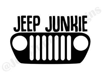 Jeep TJ Grill Logo - Jeep Junkie Wrangler YJ Decal Jeep Girl Decal Jeep Wrangler