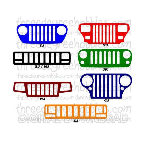 Jeep TJ Grill Logo - Jeep Grills Digital Download SVG DXF EPS
