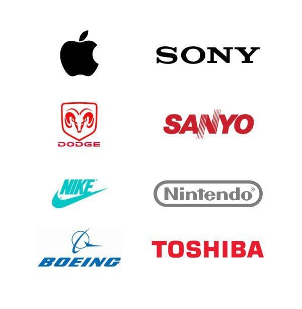 Japanese IT Company Logo - American company Logo tendency graph, Japanese company Logo trend