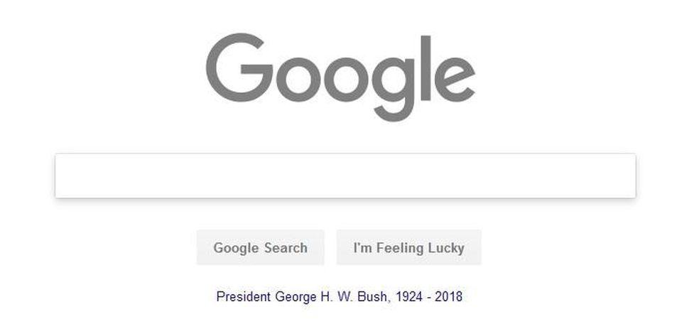 Black Google Logo - Google Doodle goes dark to mark President Bush's national day of ...