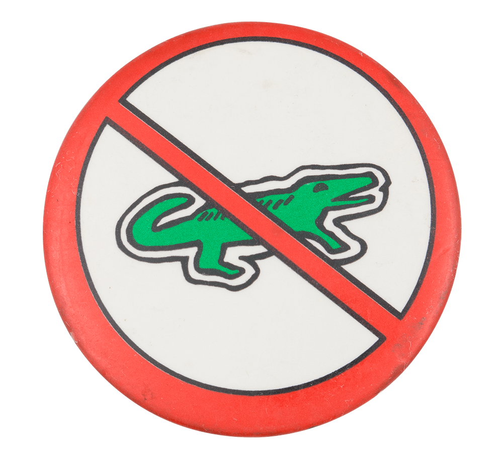 Izod Crocodile Logo - No Izod | Busy Beaver Button Museum