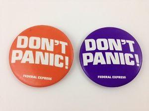 1970s Federal Express Logo - Vintage Lot X2 1970s FedEx Federal Express Don't Panic Orange Purple