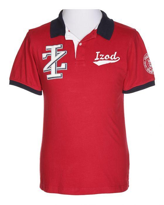 Izod Logo - Izod Red Logo Polo Shirt - S Red £25 | Rokit Vintage Clothing