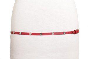 Red and Silver Logo - Belted Wrist — Red Leather Beltlett with Silver Logo Studs