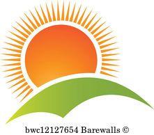 Sun Logo - Art Print of Sun and hill mountain logo vector | Barewalls Posters ...