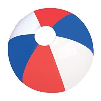 Red White Blue Ball Logo - 16 RED, WHITE AND BLUE BEACHBALL / PATRIOTIC BEACH BALL (pack of 12 ...