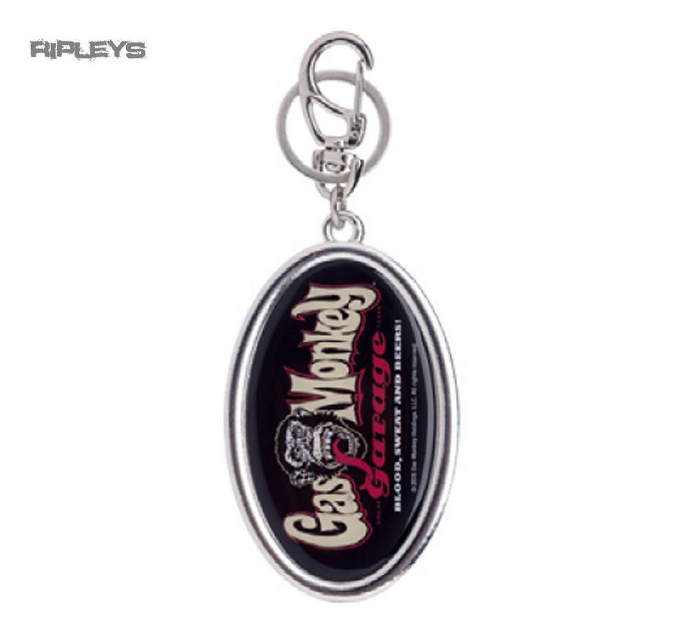 Red and Silver Logo - Official Gas Monkey Garage Metal Silver LOGO RED Large Big Keyring Gift
