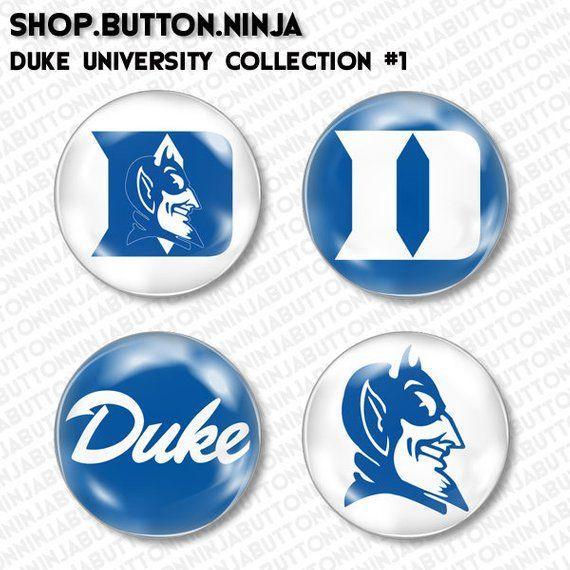 Duke University Football Logo - DUKE BLUE DEVILS pins set of 4 mini badge buttons duke | Etsy