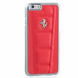 Red and Silver Logo - Ferrari 458 Leather Back Case IPhone 6 Plus 6S Plus Red Red Stitch