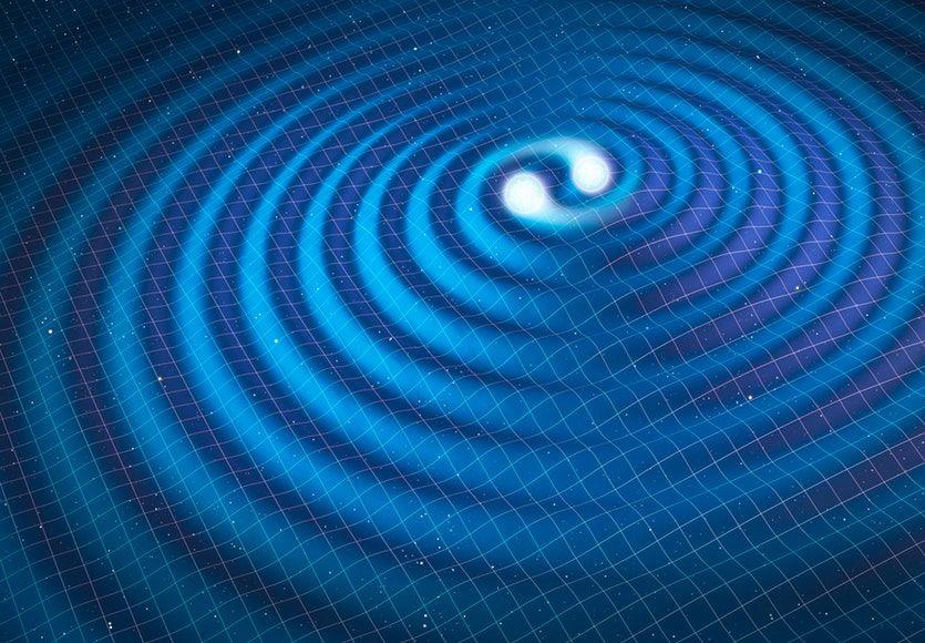 Waves and Stars Blue Circle Logo - Colliding neutron stars prove equality before the law of