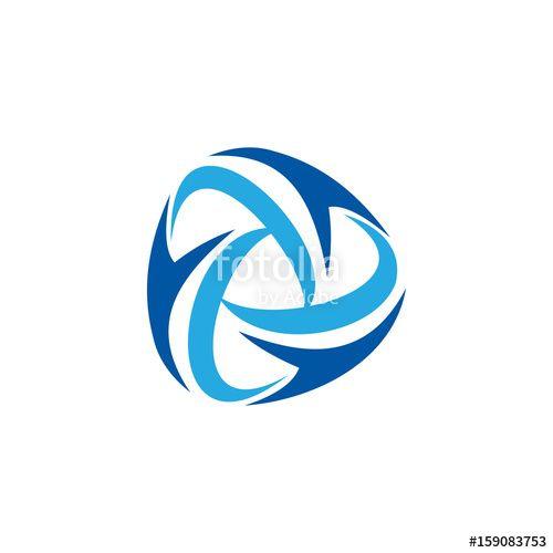 Round Company Logo - Vector circle ring logo design. Abstract flow logo template. Round ...