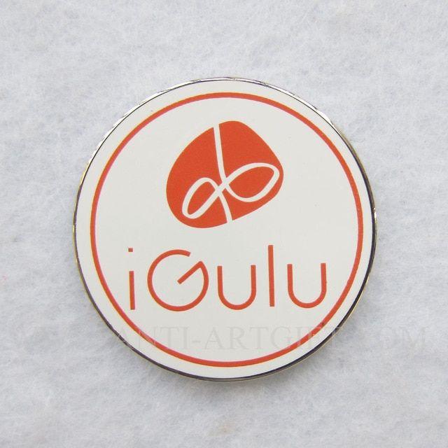 Round Company Logo - Custom design hard enamel lapel pins company logo pink color round