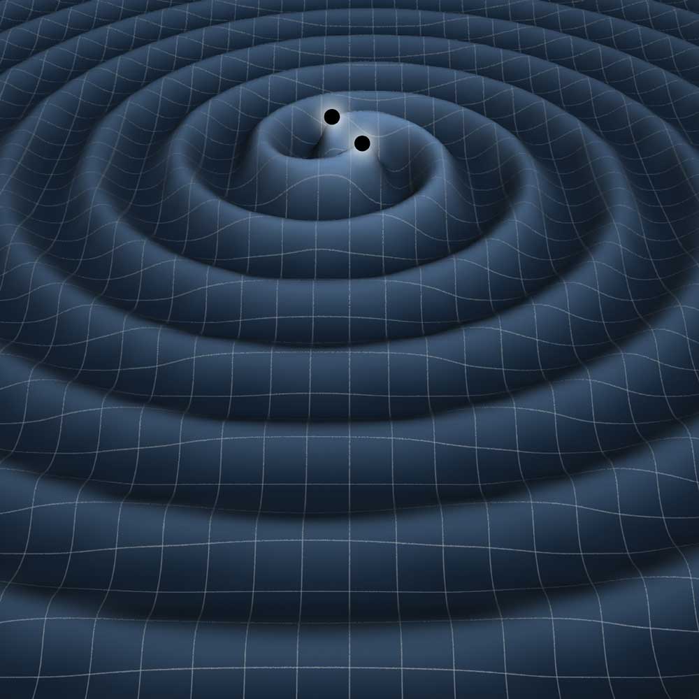 Waves and Stars Blue Circle Logo - Measuring gravitational waves to see inside stars