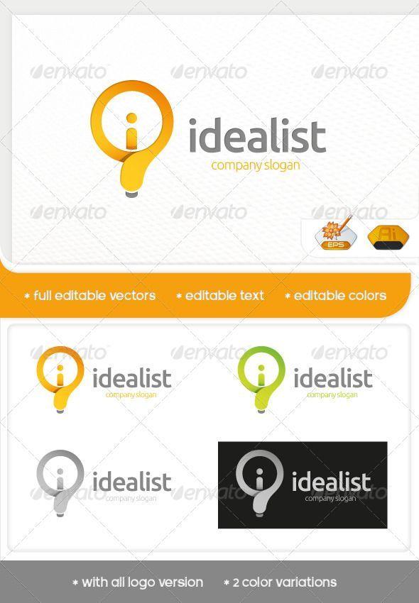 Idealist Logo - Idea Idealist Logo #GraphicRiver minimalist and modern logo. Simple ...