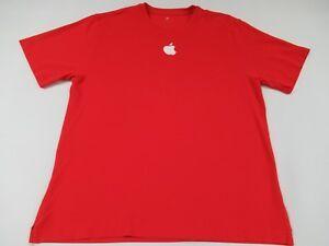 Red and Silver Logo - apple computers - embroidered silver logo - xl red t-shirt - t451