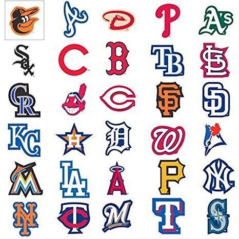 Baseball Team Logo - Amazon.com : MLB Major League Baseball Team Logo Stickers Set of 30