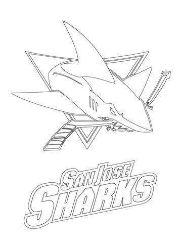 Shark Outline Logo - San Jose Sharks Logo coloring page