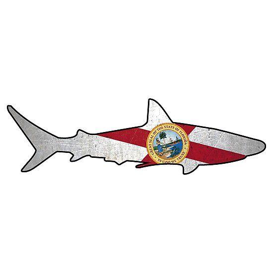 Shark Outline Logo - Florida flag shark outline Photographic Prints