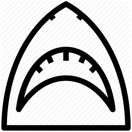 Shark Outline Logo - Fish, shark, shark jaw, shark mouth, shark outline icon