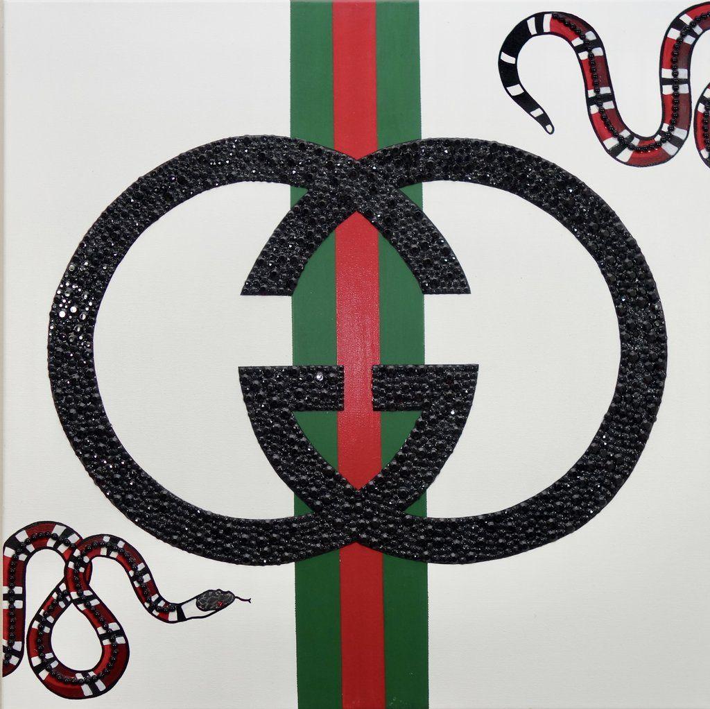 Cross with Red and Green Snake Logo - Gg glam - snake wrap in 2018 | Gucci Inspired Art by Tiffany Ussery ...