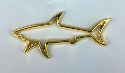 Shark Outline Logo - CAR SHARK OUTLINE 3D logo Side Truck chrome badge emblem sticker ...