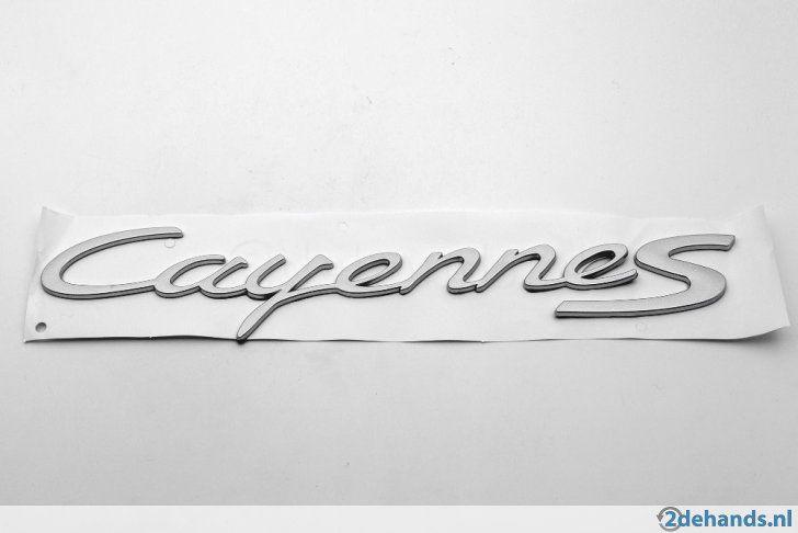 Cayenne S Logo - Groot MAT GRIJS Cayenne S logo embleem Porsche - Te koop ...