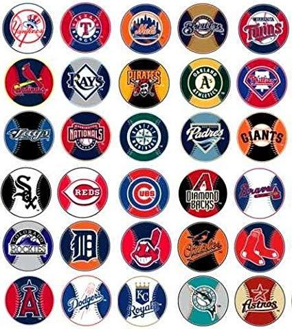 Baseball Team Logo - Amazon.com : MLB Major League Baseball Prismatic Stickers Set of 30 ...