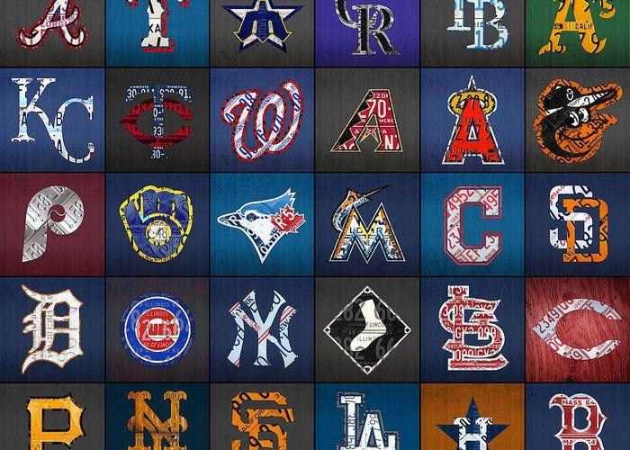 Baseball Team Logo - Play Ball Recycled Vintage Baseball Team Logo License Plate Art ...