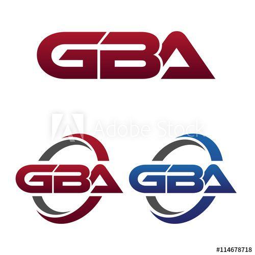 GBA Logo - Modern 3 Letters Initial logo Vector Swoosh Red Blue gba this