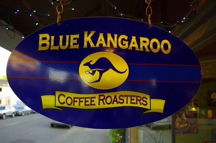 Kangaroo Coffee Logo - Cafe Views — Blue Kangaroo Coffee Roasters