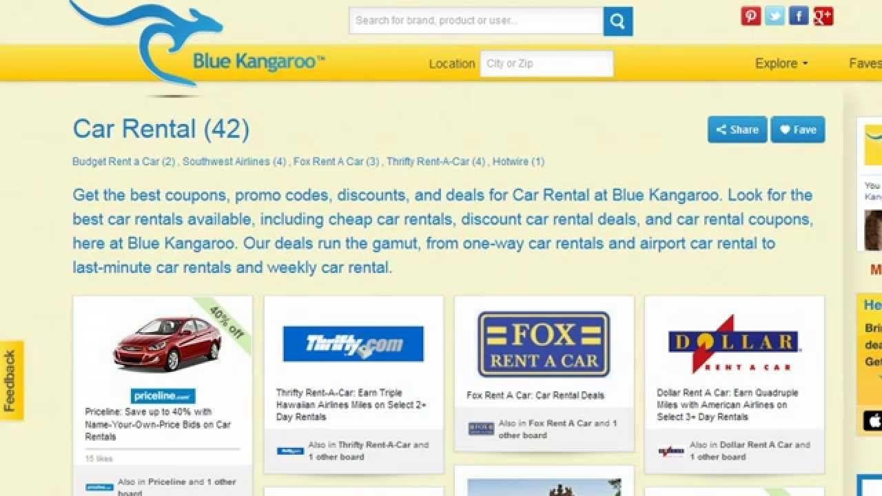 Companies with Blue Kangaroo Logo - How To Find The Best Car Rental Coupons and Deals - YouTube