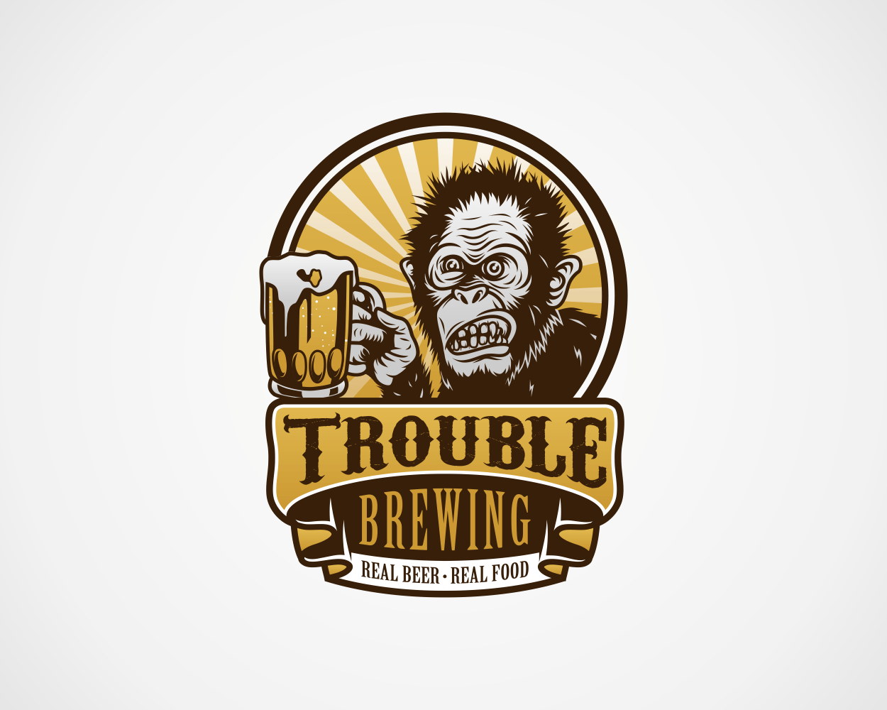 Brewery Logo - Upmarket, Bold, Brewery Logo Design for Trouble Brewing....Real Beer ...